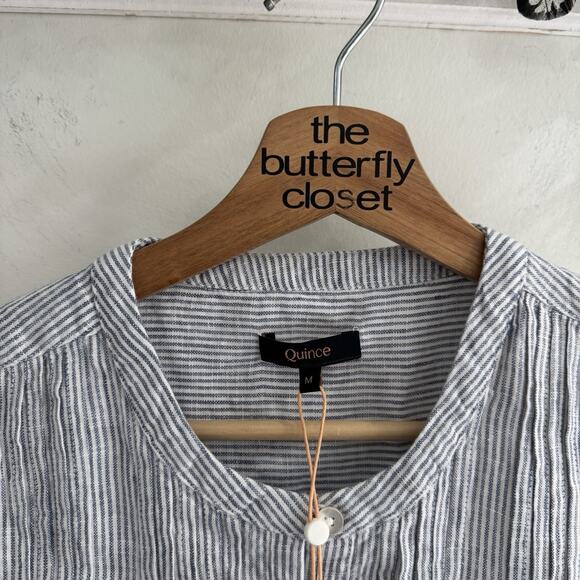 New Quince 100% European Linen Popover Mini Dress Medium CD9033 - Picture 4 of 5